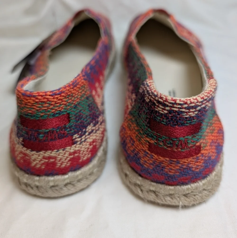 TOMS Women's 7 1/2, Alpargata Rope Multi Global Espadrille Slip-On NWT